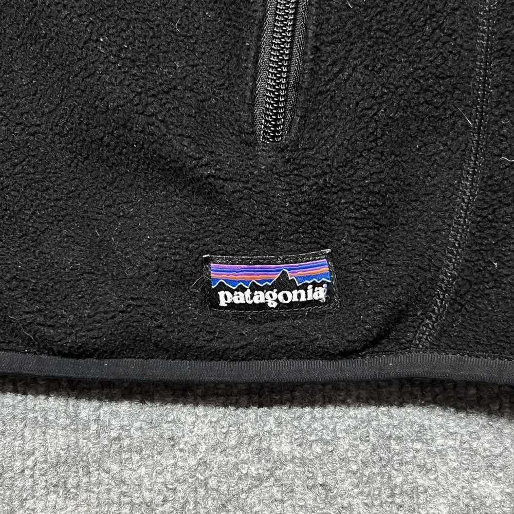 Patagonia Vest Mens XL Black Fleece Full Zip Pockets DGS Law Logo Hiking - Picture 2 of 9